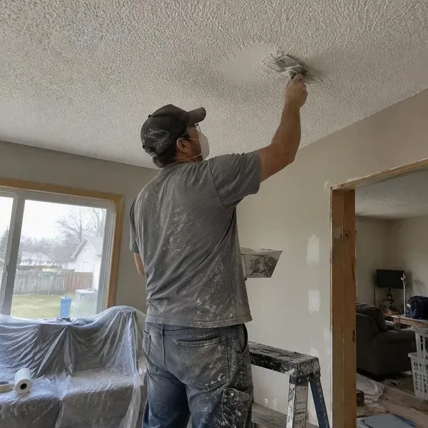 Blending stipple texture into a ceiling repair so the patch disappears