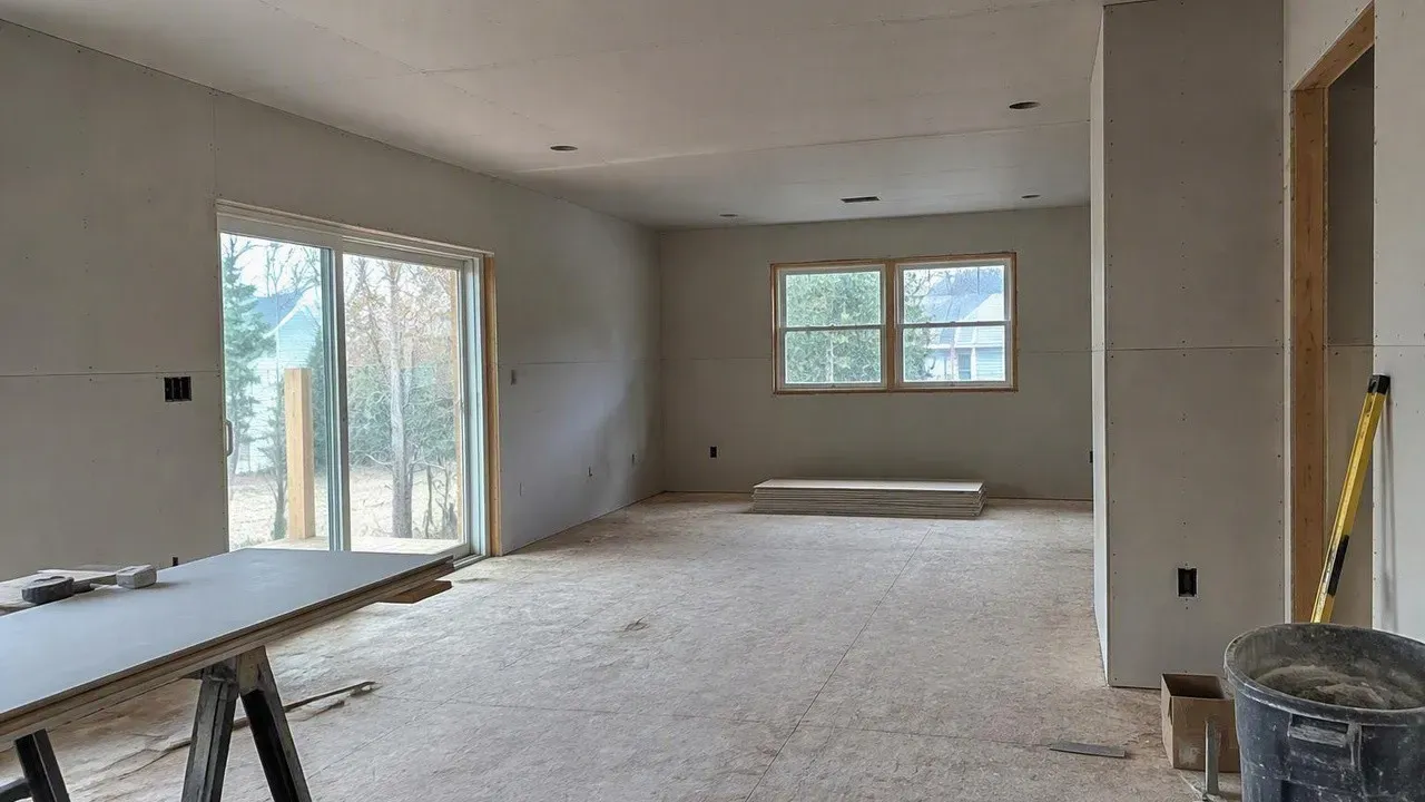 Fort Collins Drywall Pros crew work on a home addition with new drywall
