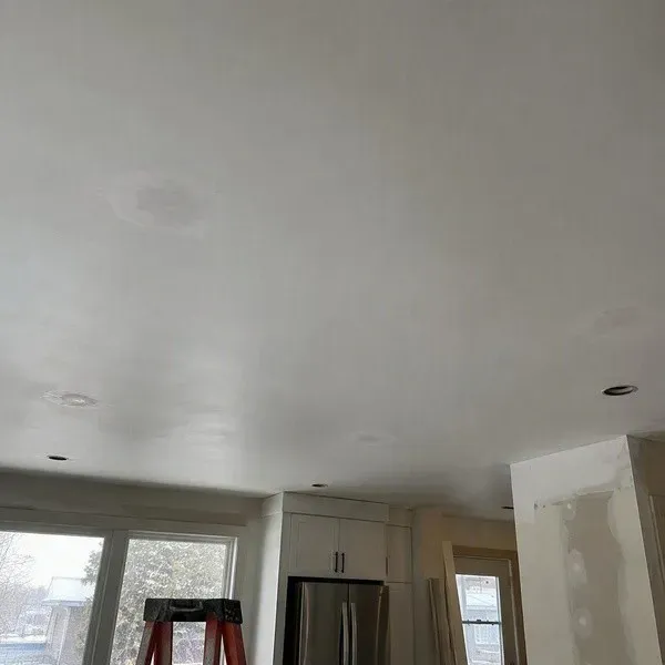 Smooth ceiling after patching old recessed light openings